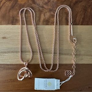 NWT Kendra Scott Presleigh Love Knot Necklace rose gold Gift Valentine’s Day